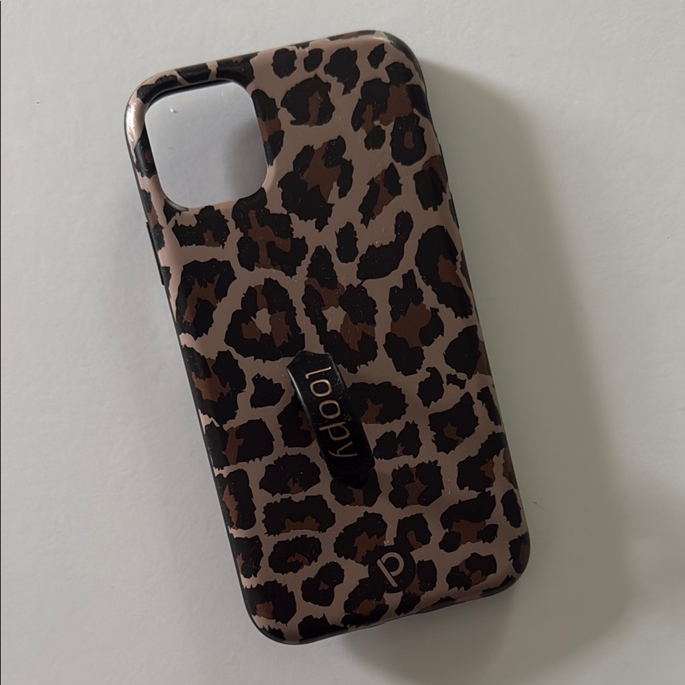 iphone11 Loopy Case Brown and Black Leopard Print Protective Phone Case